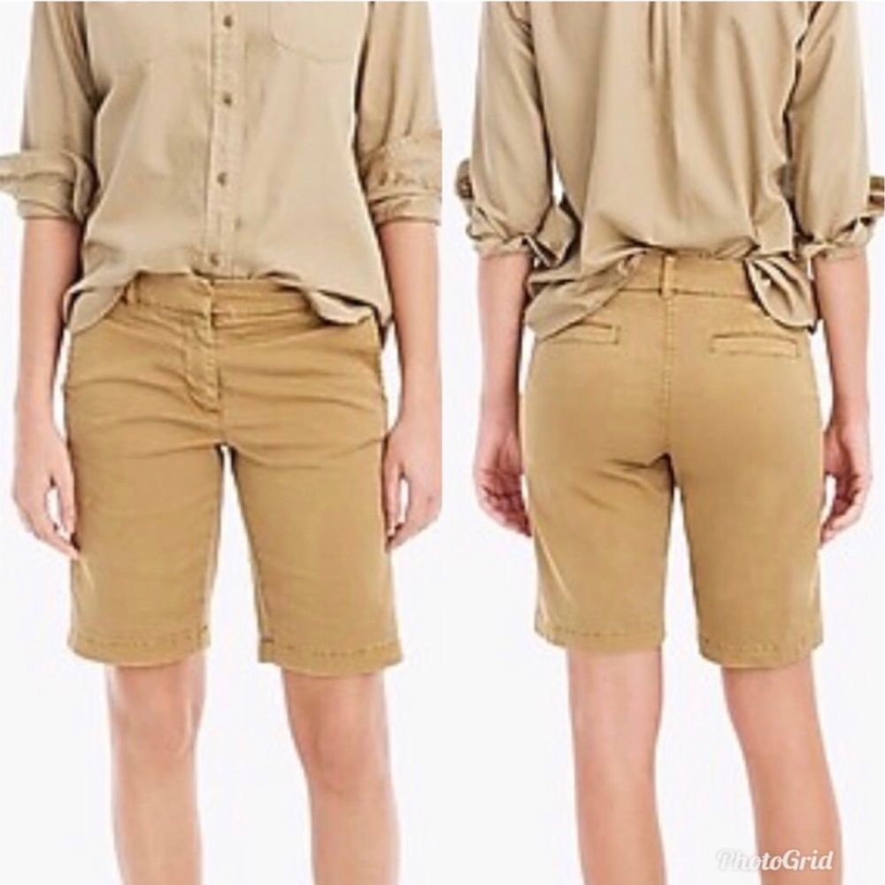 J Crew Bermuda Stretch Chino Shorts 10” Khaki 12 - Picture 2 of 8